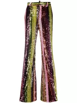Dsquared2 striped sequin flared trousers, оранжевый
