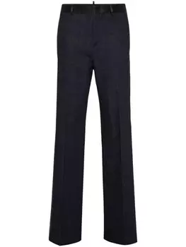 DSQUARED2 строгие брюки средней посадки, синий