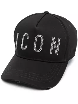 Dsquared2 studded-logo cotton baseball cap, черный