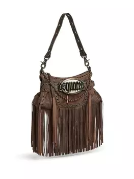 DSQUARED2 сумка на плечо Gothic с бахромой, коричневый