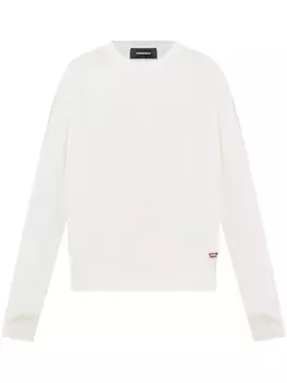DSQUARED2 свитер с вышивкой, белый