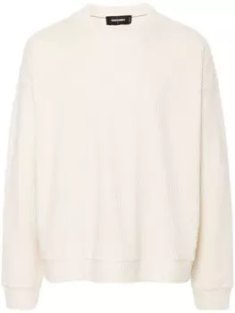 DSQUARED2 свитер в рубчик, нейтральный цвет