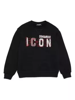 Dsquared2 толстовка Icon с логотипом, черный