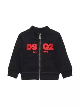 Dsquared2 толстовка на молнии с логотипом, черный