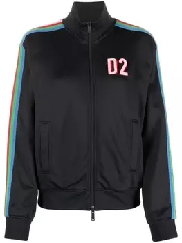 DSQUARED2 толстовка на молнии с логотипом, черный