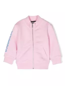 Dsquared2 толстовка на молнии с логотипом, розовый