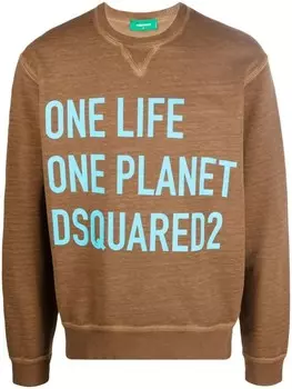 Dsquared2 толстовка One Life с круглым вырезом, коричневый