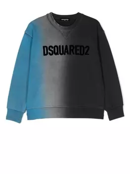 Dsquared2 толстовка с эффектом омбре и логотипом, синий