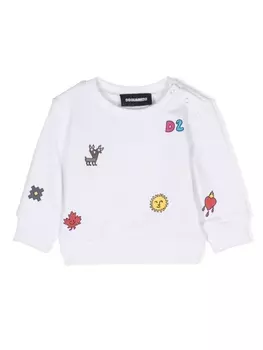 Dsquared2 толстовка с графичным принтом, белый