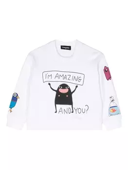 Dsquared2 толстовка с графичным принтом, белый