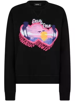 Dsquared2 толстовка с графичным принтом, черный
