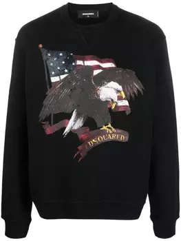 Dsquared2 толстовка с графичным принтом, черный