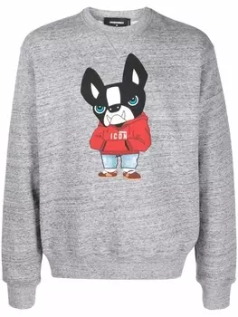 Dsquared2 толстовка с графичным принтом, серый