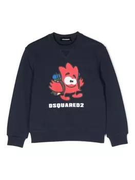 Dsquared2 толстовка с графичным принтом, синий