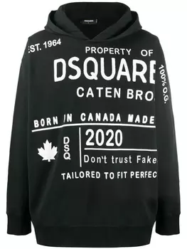 DSQUARED2 толстовка с капюшоном и принтом, черный