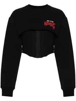 Dsquared2 толстовка с корсетной вставкой, черный