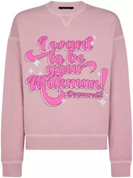 Dsquared2 толстовка с надписью, розовый