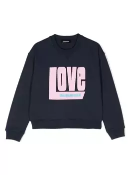 Dsquared2 толстовка с надписью, синий