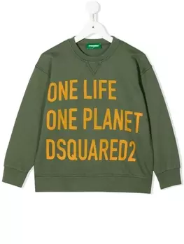 Dsquared2 толстовка с надписью, зеленый