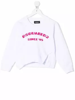 Dsquared2 толстовка с разрезами и логотипом, белый