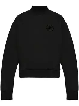 Dsquared2 толстовка с высоким воротом и вышитым логотипом, черный