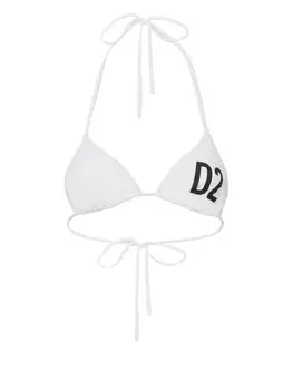 DSQUARED2 топ бикини с логотипом, белый