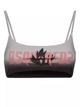 DSQUARED2 топ бикини с логотипом, черный