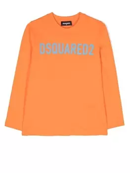 Dsquared2 топ с длинными рукавами и логотипом, оранжевый