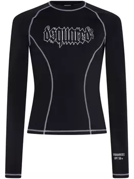 Dsquared2 топ с длинными рукавами и логотипом, черный