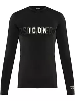Dsquared2 топ с длинными рукавами и принтом логотипа Icon, черный