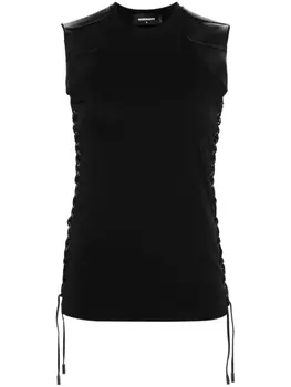 Dsquared2 топ с контрастной окантовкой, черный