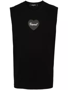 Dsquared2 топ с логотипом из страз, черный