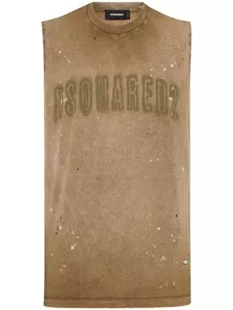 DSQUARED2 топ с логотипом, коричневый