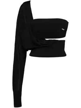 DSQUARED2 топ с одним рукавом, черный