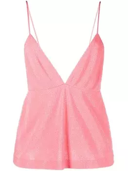 DSQUARED2 топ с V-образным вырезом и пайетками, розовый