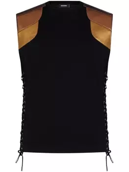 Dsquared2 топ со шнуровкой, черный