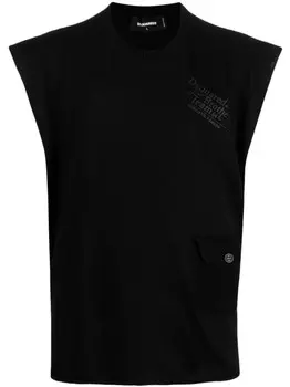 DSQUARED2 топ тонкой вязки с логотипом, черный