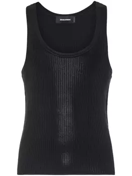 DSQUARED2 топ в рубчик, черный