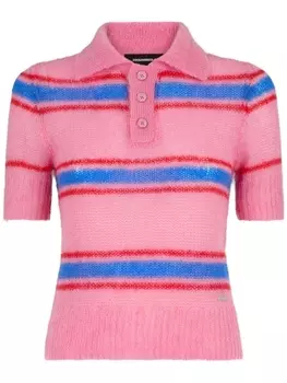 Dsquared2 трикотажная рубашка поло в полоску, розовый