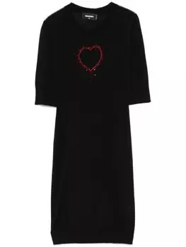 DSQUARED2 трикотажное мини-платье, черный
