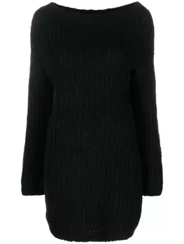 Dsquared2 трикотажное платье мини Alp с открытыми плечами, черный
