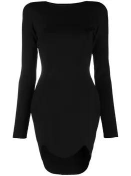 Dsquared2 трикотажное платье с фестонами, черный
