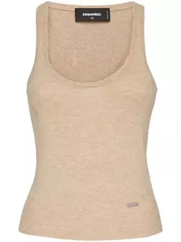 Dsquared2 трикотажный топ без рукавов, нейтральный цвет