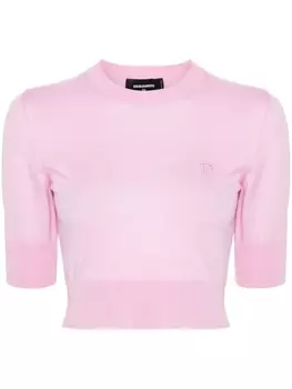 Dsquared2 трикотажный топ из вирджинской шерсти, розовый