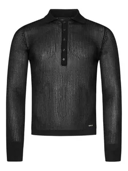 DSQUARED2 трикотажный топ с длинными рукавами, черный