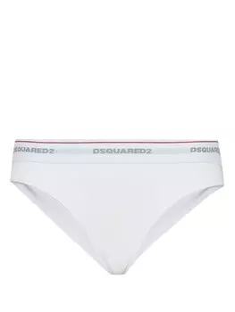 DSQUARED2 трусы-бразилиана с логотипом на поясе, белый