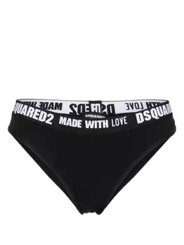 Dsquared2 трусы-брифы с логотипом, черный