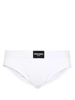 DSQUARED2 трусы-брифы с нашивкой-логотипом, белый