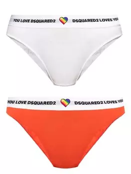 Dsquared2 трусы с логотипом на поясе (упаковка из двух штук), белый