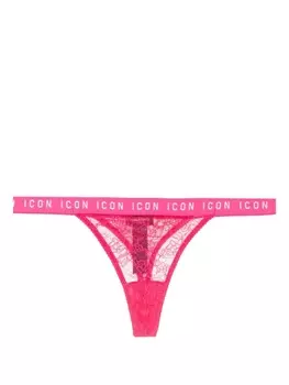 Dsquared2 трусы-стринги Icon с кружевом, розовый